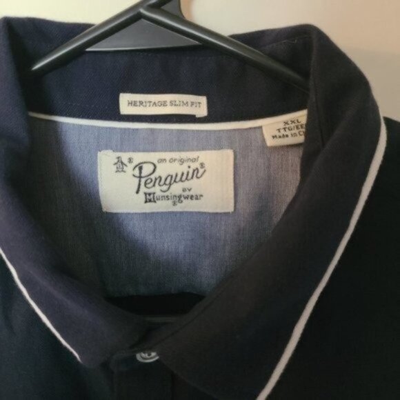 Original Penguin Heritage Slim Fit Navy Shirt XXL - Picture 16 of 16